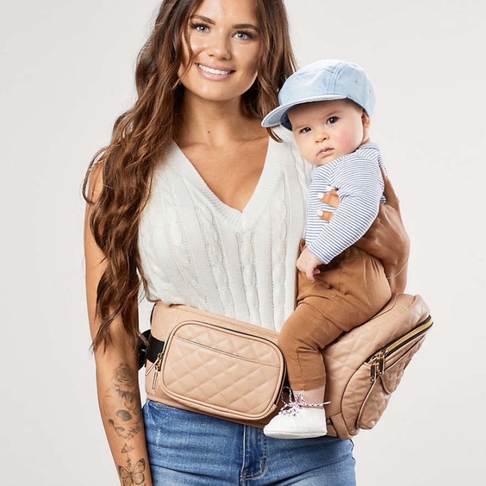 Tushbaby Sand Vegan Leather Hip Seat Baby Carrier
